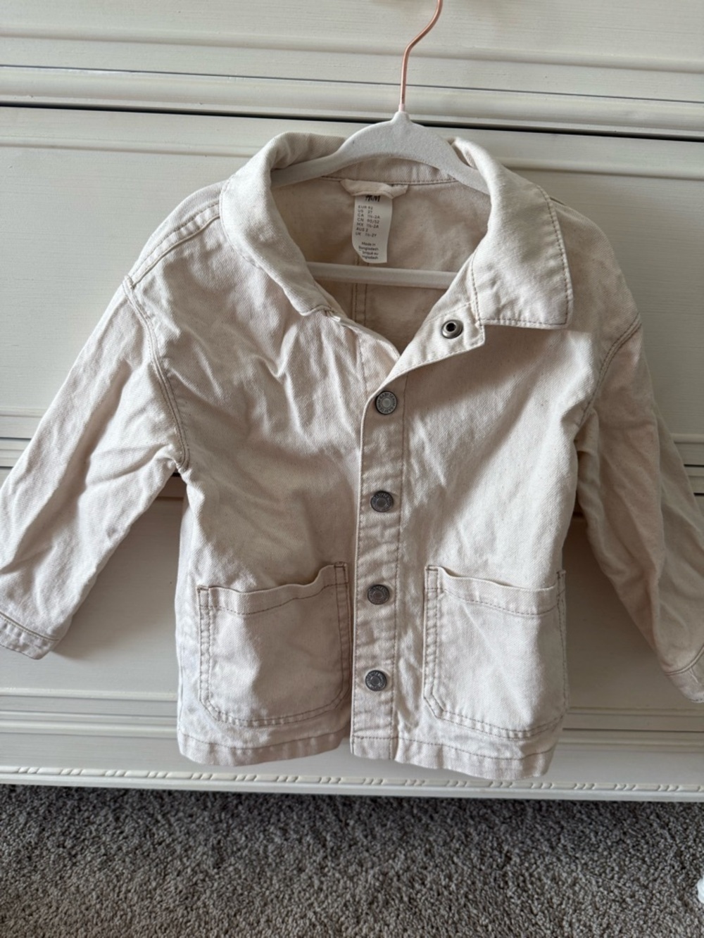 H&M Cream Button-Front Jean Jacket for Kids